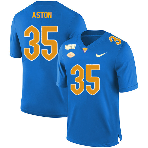 2019 Men #35 George Aston Pitt Panthers College Football Jerseys Sale-Royal